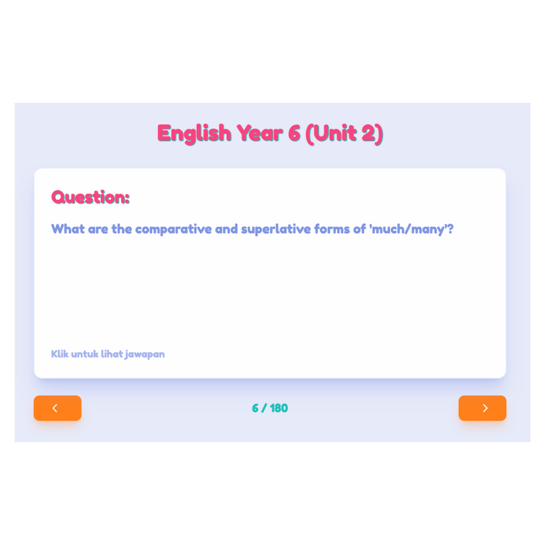 English Flashcard Screenshot - Learning System