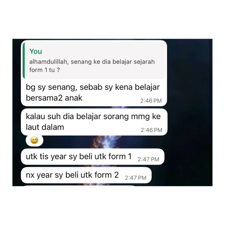 Ibu bapa belajar Sejarah Tingkatan 1 bersama anak dan mahu beli Tingkatan 2 tahun depan